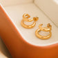 Maddison-Gold Non-Tarnish Double C Hoop Earring: Yellow Gold