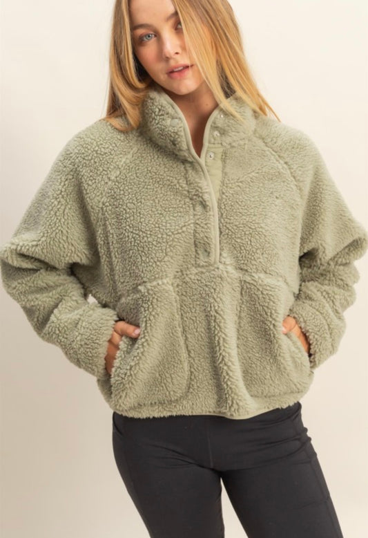 Cozy Sherpa Half Snap Jacket
