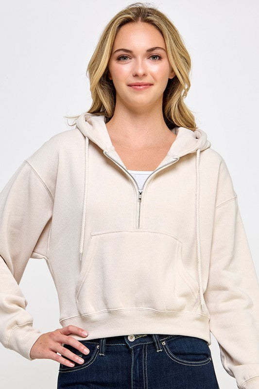 Fleece Half Zip Hoodie