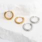 18K Gold PVD Stainless Steel Twisted Hoop Earrings: 10mm