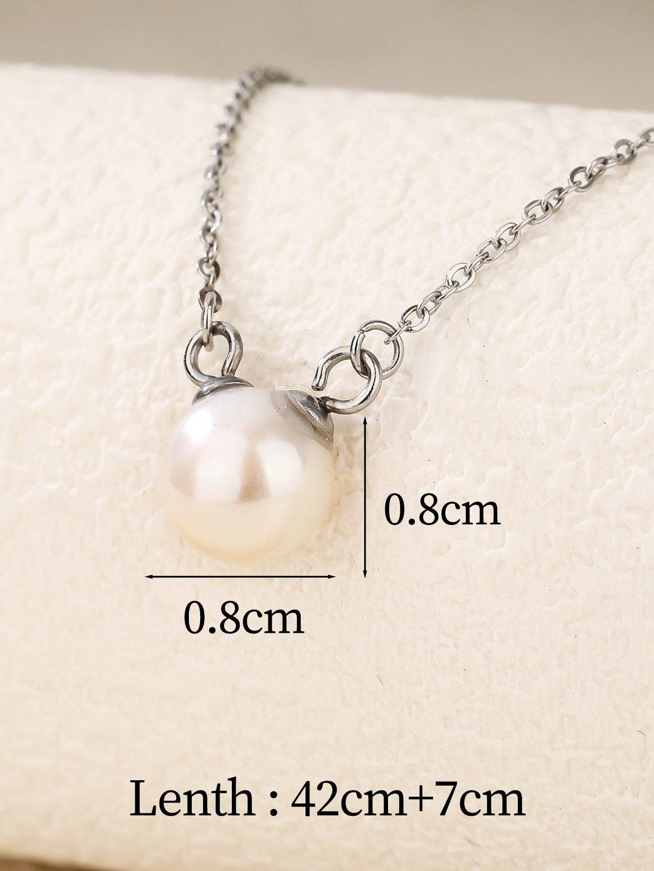 Single 8mm Pearl Chain Necklace