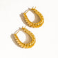 Jordyn 18K Gold Non-Tarnish Croissant Hoop Earring: Yellow Gold