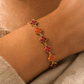 18K Gold Plated Ombre Crystal Clover Chain Bracelet