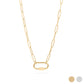 18K Gold PVD Paperclip Carabiner Necklace: Stainless / Gold 18+2"