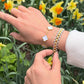 18k Gold Filled Two-Tone Strap Link Bracelet: 16 cm (Women)