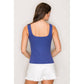 Ribbed Square Neck Double Layer Tank Top