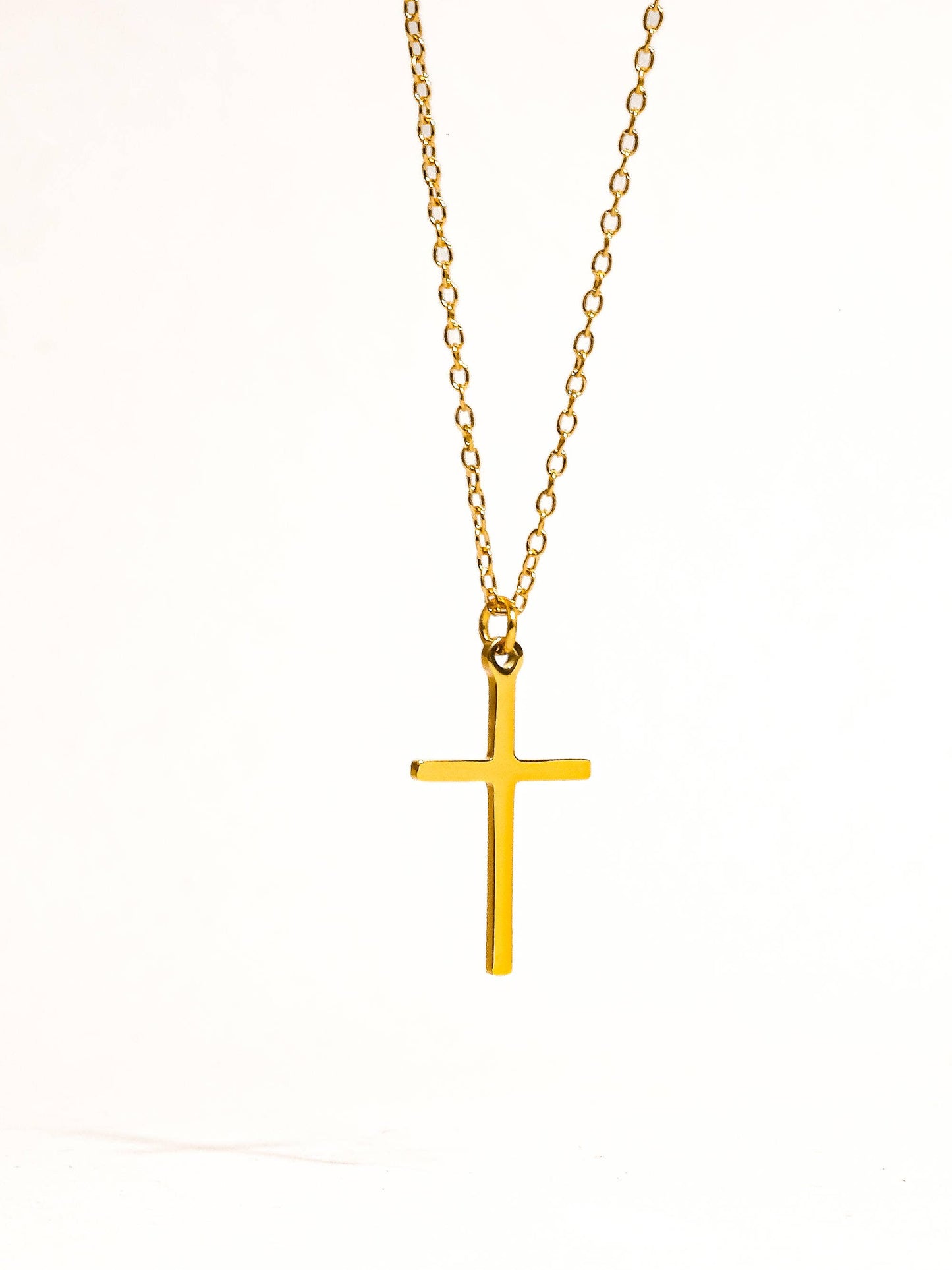 Tirza 18K PVD Gold Non-Tarnish Small Cross Necklace: Yellow Gold