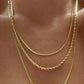 18K STAINLESS STEEL TARNISH FREE LAYERED NECKLACE GOLD