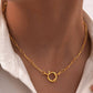 18K STAINLESS STEEL TARNISH FREE CIRCLE NECKLACE GOLD