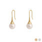 18K Gold PVD Stainless Steel Large Pearl Drop Earrings: Gold