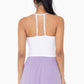 Seamless Ribbed T-Strap Tank Top: White (final sale)