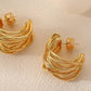 Noemie 18k Gold String C Hoop Huggie Earring: Yellow Gold
