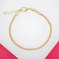 18K Gold Filled 2mm Wheat Bracelet 7Inches