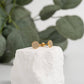18K Gold PVD Stainless Steel Pave Stone Round Stud Earrings: Stainless