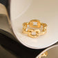Brooklyn 18K Gold Stack Braided Non-Tarnish Ring: Yellow Gold