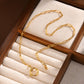 18K STAINLESS STEEL TARNISH FREE CIRCLE NECKLACE GOLD
