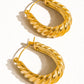 Jordyn 18K Gold Non-Tarnish Croissant Hoop Earring: Yellow Gold