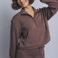 FUNNEL-NECK HALF ZIP SWEATSHIRT