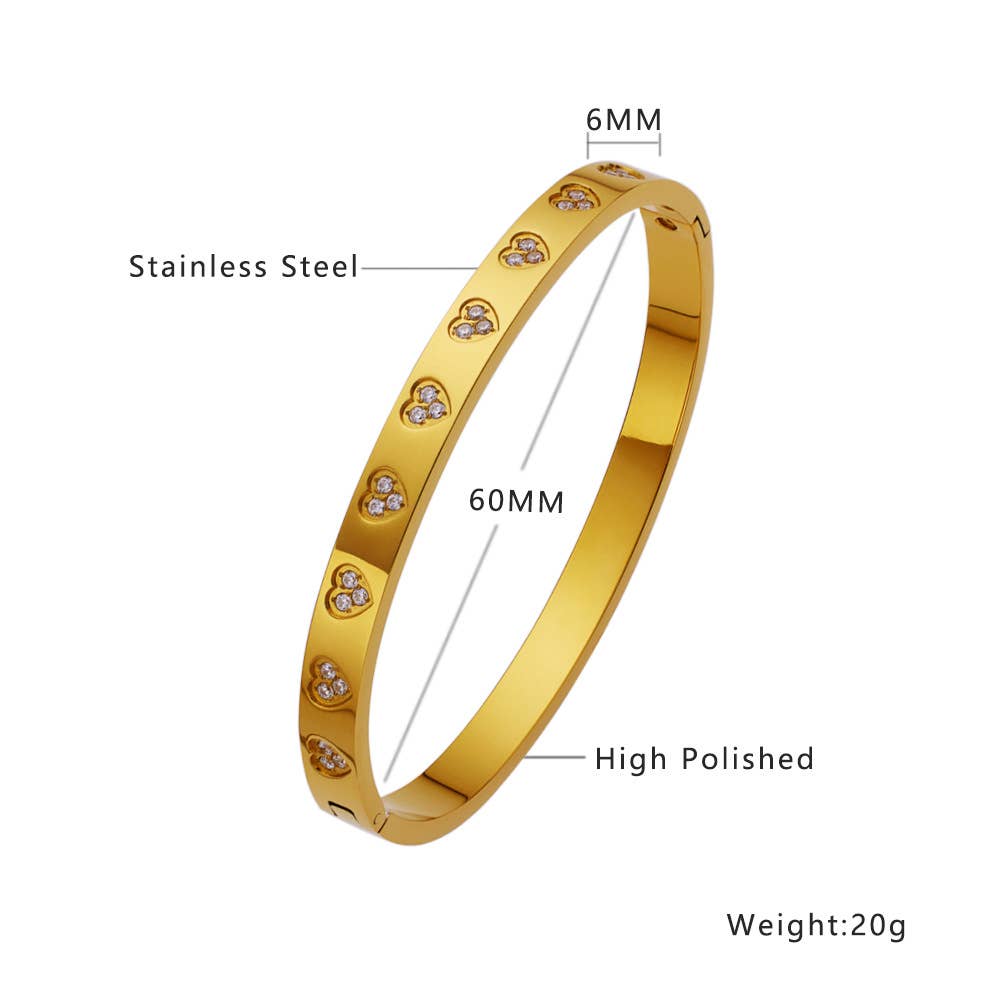 18K Gold Plated Stainless Steel Cuff Bangles