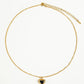 Girona 18K Gold Plated Petite Heart Necklace: Black