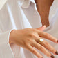 Jade Non-Tarnish Classic Shell Stone Ring: Yellow Gold