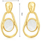 Organic Hammered Gold Mother of Pearl Drop Earrings
