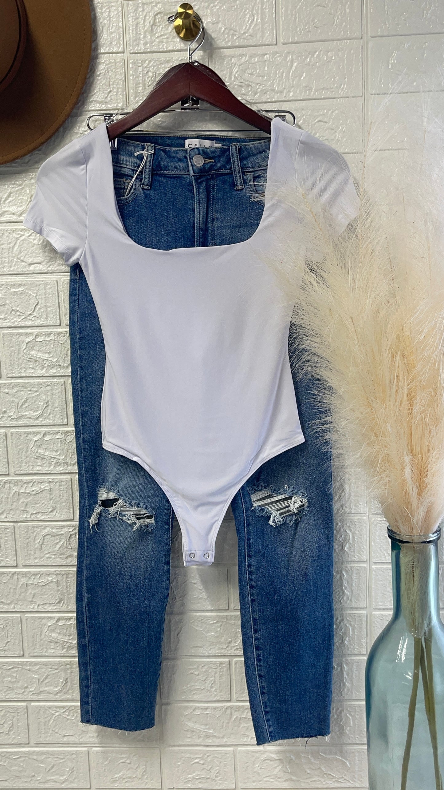 Basic Square Neck Thong BodySuit (final sale)