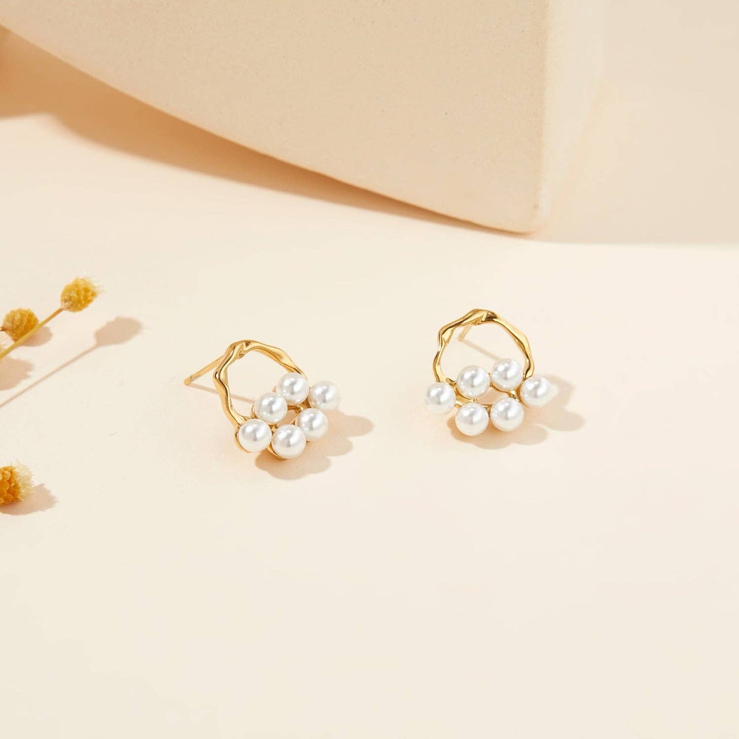 Gold Pearl Dangle Drop Earring For Women