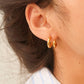 Maddison-Gold Non-Tarnish Double C Hoop Earring: Yellow Gold