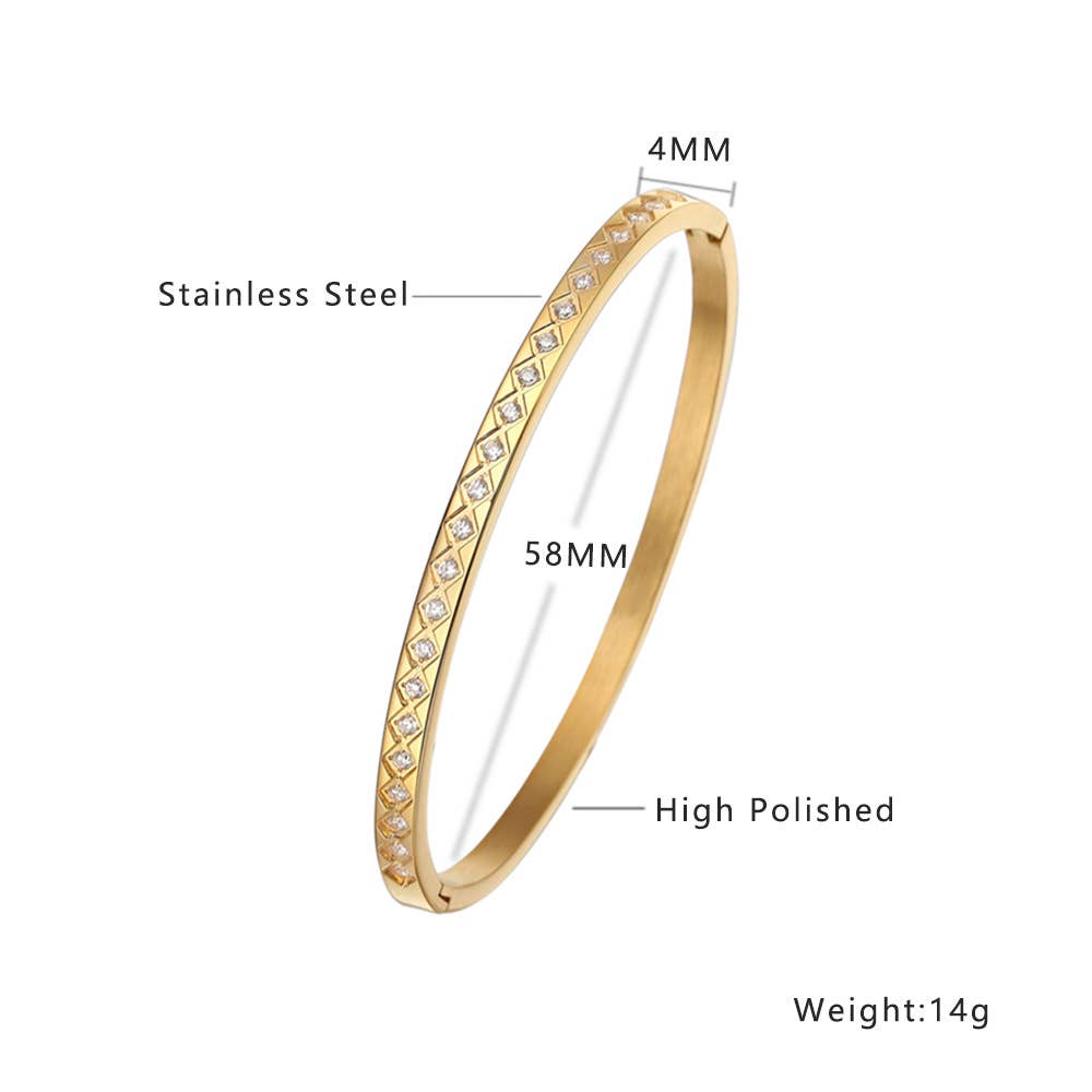 18K Gold Plated Stainless Steel Cuff Bangles