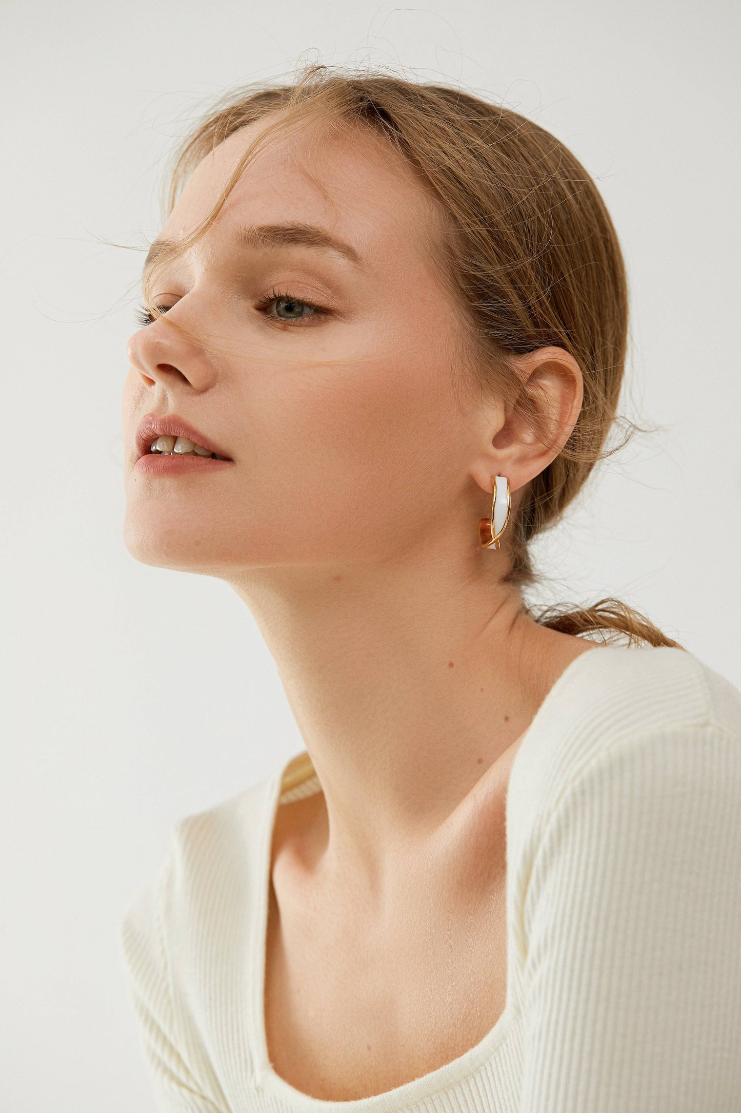 Chunky Hoop  Huggie Earrings