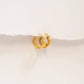 18K Gold PVD Stainless Steel Flower Huggie Earrings:Silver/Gold