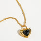 Girona 18K Gold Plated Petite Heart Necklace: Black