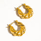 Kimberly 18K Gold Non-Tarnish Braided Hoop Earring: Yellow Gold