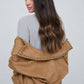 STUDDED COLLARED ZIP-UP SUEDE JACKET: CAMEL