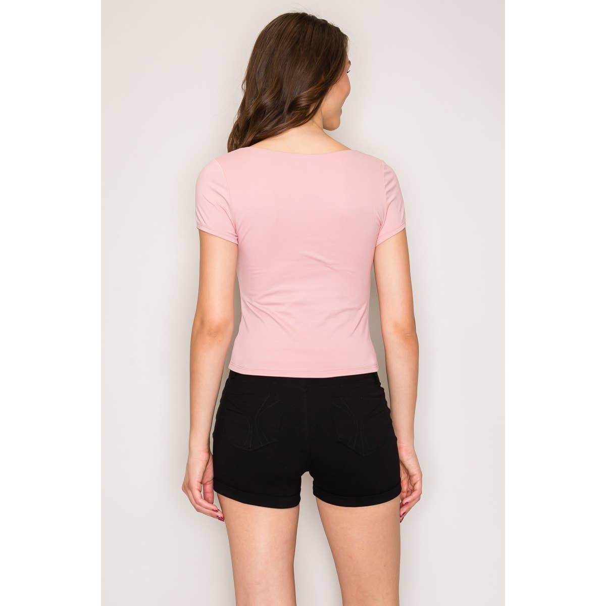Double Layered Square Neck Short Sleeve Top
