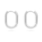 18K Gold PVD Stainless Steel Oval Huggie Earrings: Stainless / 15mm
