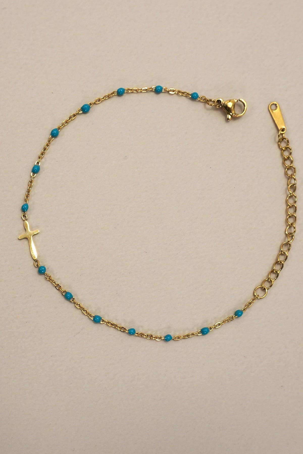 18K STAINLESS STEEL TARNISH FREE CROSS BRACELET