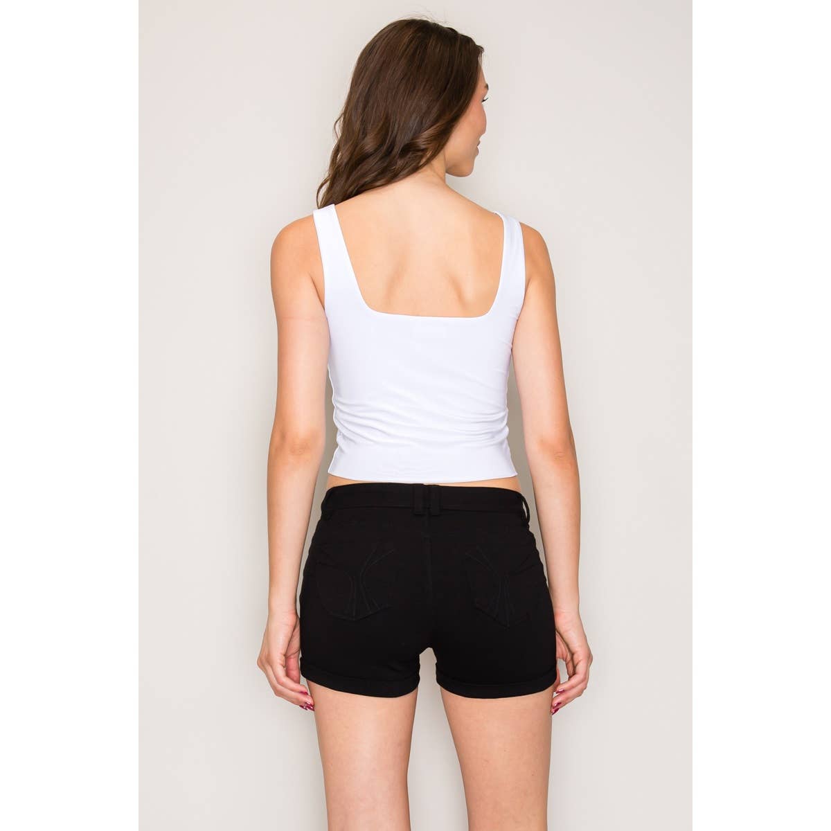 Double Layer Sleeveless Squre Neck Soft Tank Top