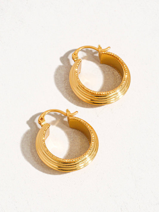 Irving 18K Gold Textured Hoop Earring: Yellow Gold