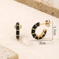 Enamel Gold Hoop Earrings for Women