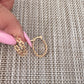 18K Gold Filled 5mm Small Designed Oval Curb Cuban Hoops Lever Back Hoop (K200): Gold