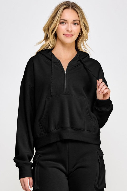 Fleece Half Zip Hoodie