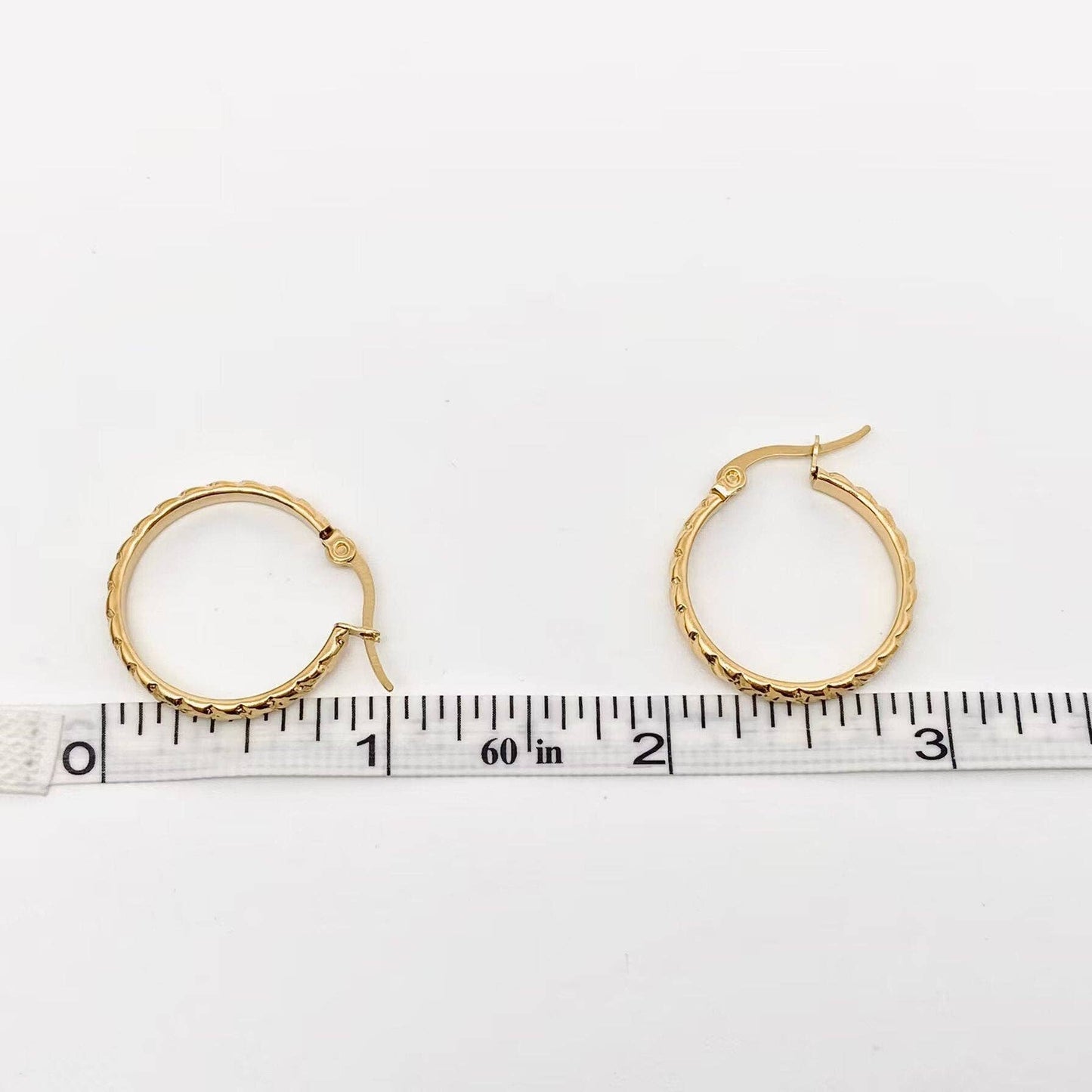 18K Gold Plated Stainless Steel Hoop Earrings Small