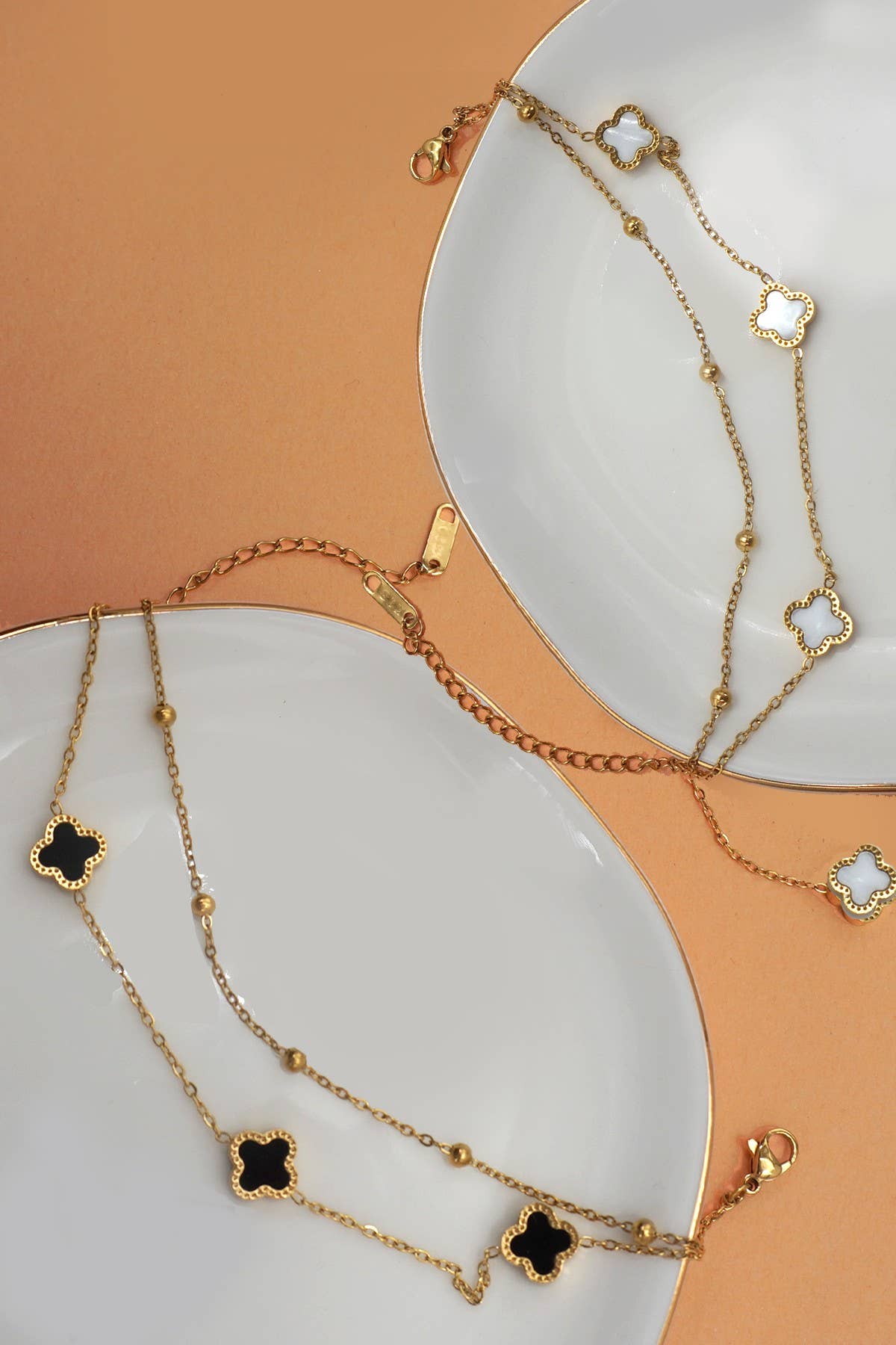 18K STAINLESS STEEL TARNISH FREE CLOVER BRACELET