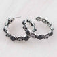 Concho Hoop Earrings: Black