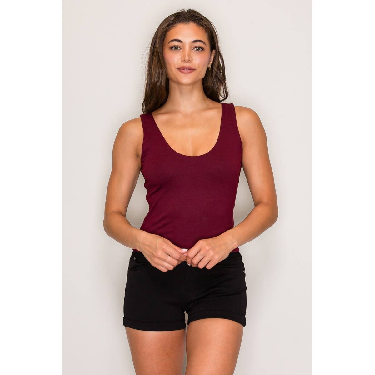 Double Layer Top with Scoop Neckline