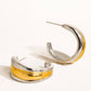 Lazare 18K Non-Tarnish Multi C Hoop Earring: Multi-Colored