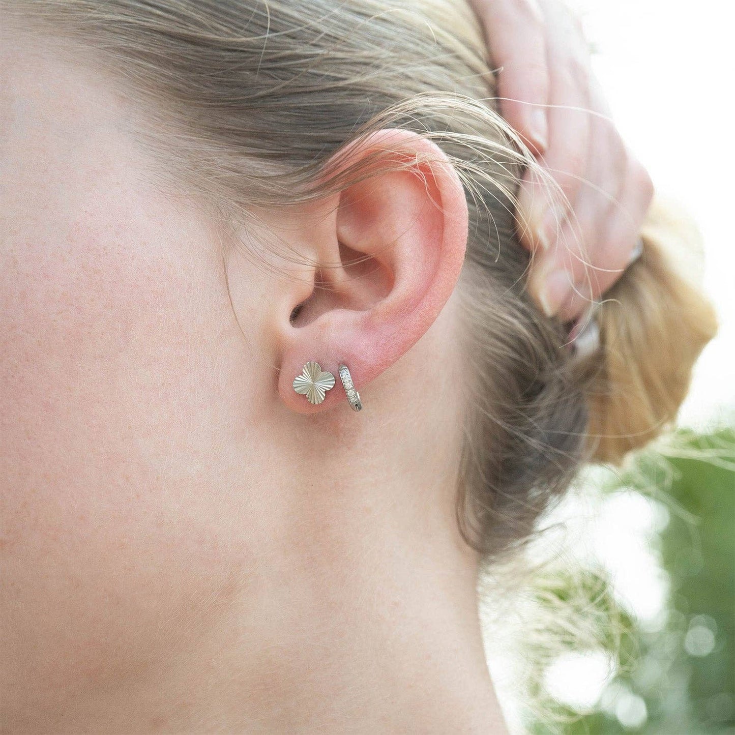 18K Gold PVD Stainless Steel Clover Stud Earrings