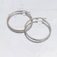 18K Gold PVD Stainless Steel Round Tube Hoop Earrings: Stainless 25mm